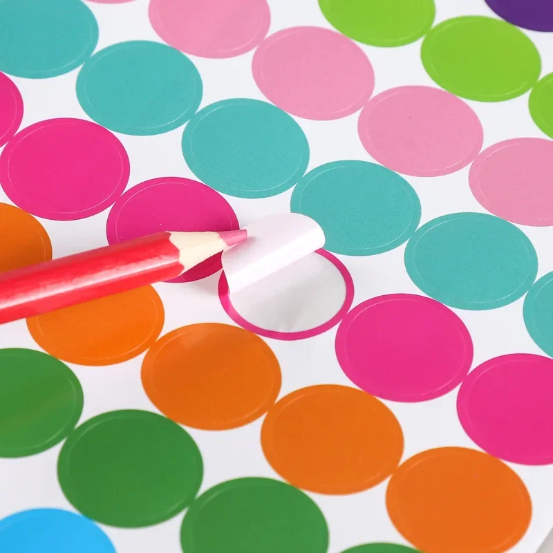 1 ورقة ملصقات نقطة ملونة مستديرة اللون الترميز تسميات البولكا دائرة نقطة التسمية ملصق للمكتب ، الفصول الدراسية الطرف الديكور #3