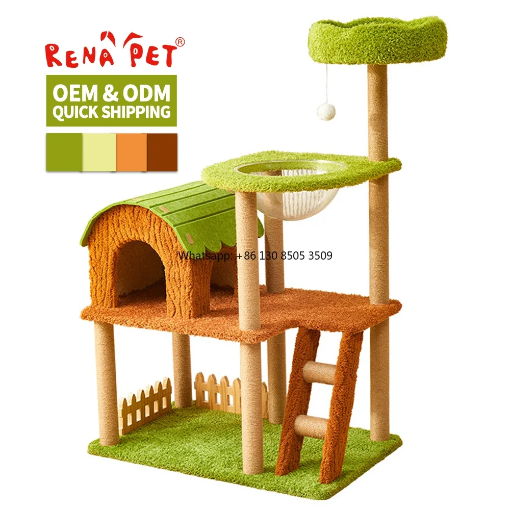 Wholesale Sisal Short Plush Cat Tree House Luxury