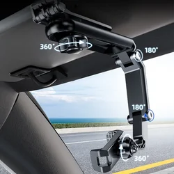 Sun Visor Phone Holder for Car Multifunctional 360° Rotating Sun Visor Cell Phone Holder with IPhone/Samsung/Android