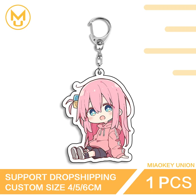 Kawaii Gotoh Hitori Innovative Double Sided Acrylic Keyring Charming Hot Selling HD Pattern Waterproof Bag Charm Accessory