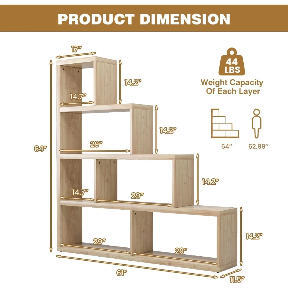 رف كتب مكون من 4 طبقات، رف كتب زاوية سلم على شكل حرف L، خزانة كتب Etagere مكونة من 6 أرفف، رف عرض للتخزين مكون من 10 أرفف للمعيشة