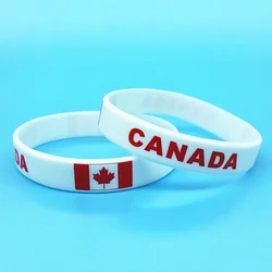 2pcs Canada Flag Silicone Bracelets Sport Game Wristbands Canadian Wrist Strap for Men Women Rubber Band Fashion Accessories