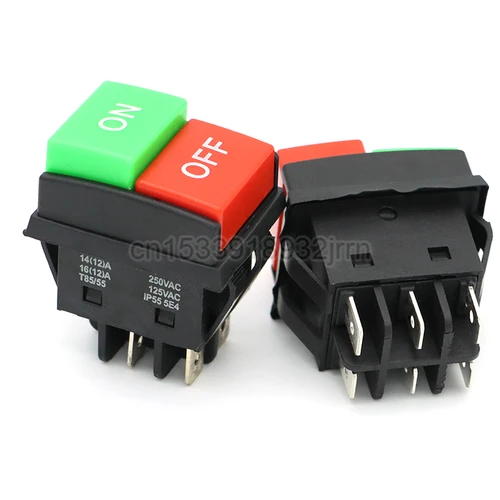 Imagen 2 del producto Interruptor de encendido y APAGADO para picadora de carne, interruptor de encendido y apagado de 4 pines, 6 pines, 14A/16A, 125/250V, piezas, 1 WF03-C1