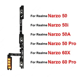 For Realme Narzo 50 60 Pro 50i 50A Prime Narzo 60X On OFF Power Volume Buttons Side Keys Replacement Flex Cable