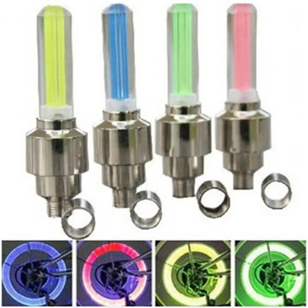 Luminous Tire Valve Cap Multi Color LED Glow In Dark Auto On For Bicycle Commuting E Bikes Durable And Easy Install