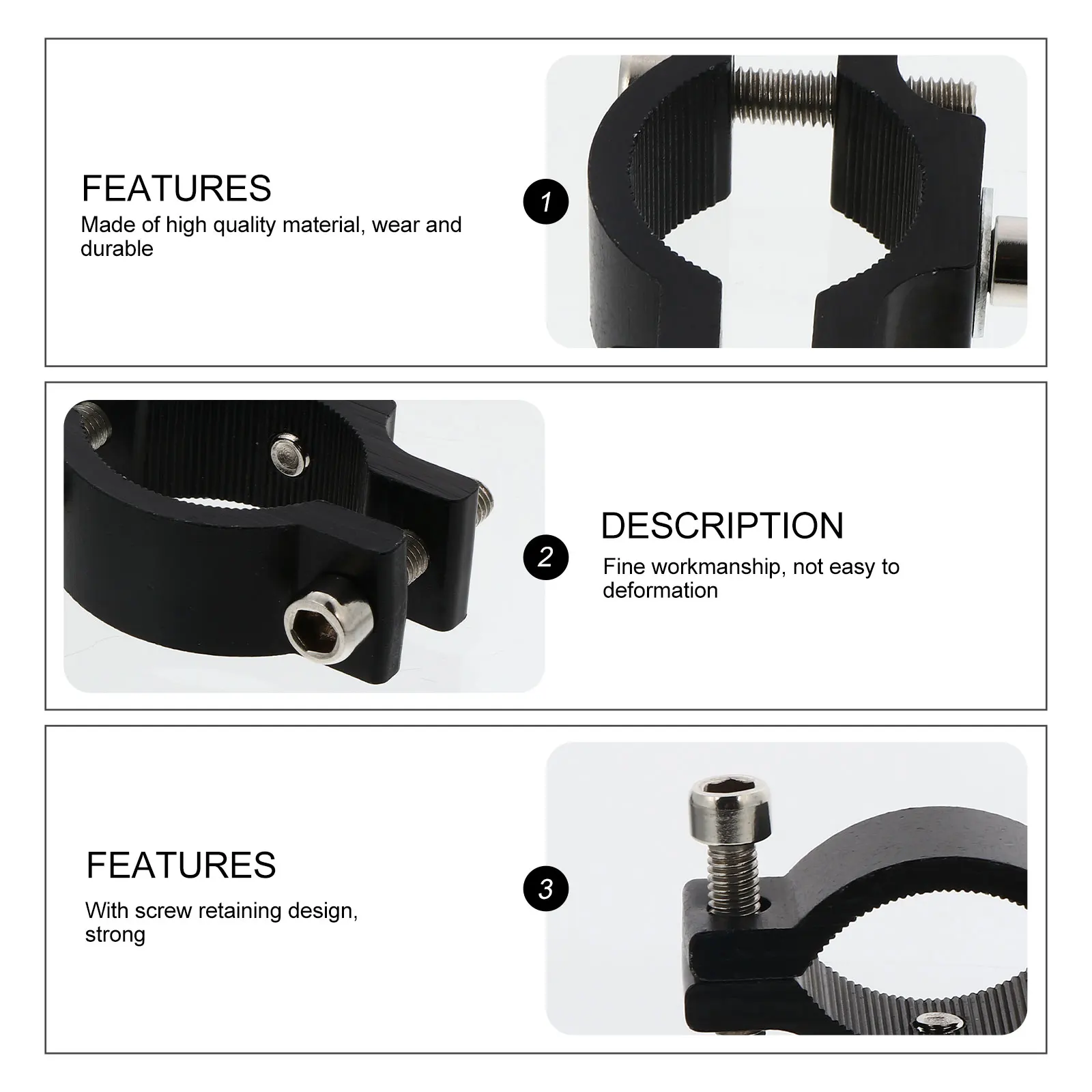 

2Pcs Adjustable LED Lamp Bracket High Precision Handlebar Clamp for Motorbike Scooter Textured Surface Easy Install Light Mount