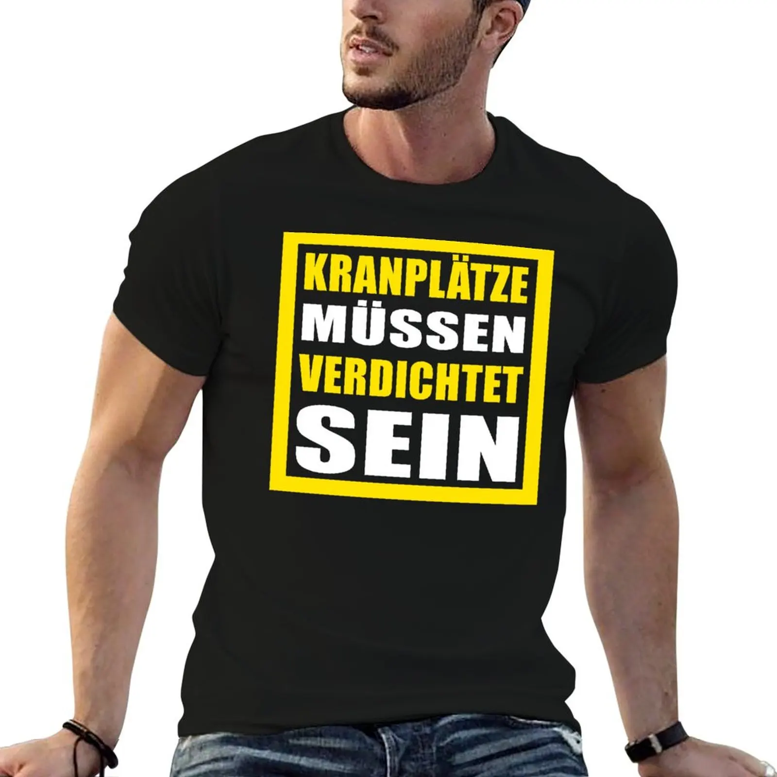 Camiseta Kranpl?tze müssen verdichtet sein Kranführer Ronny, camiseta básica de manga corta para trabajador