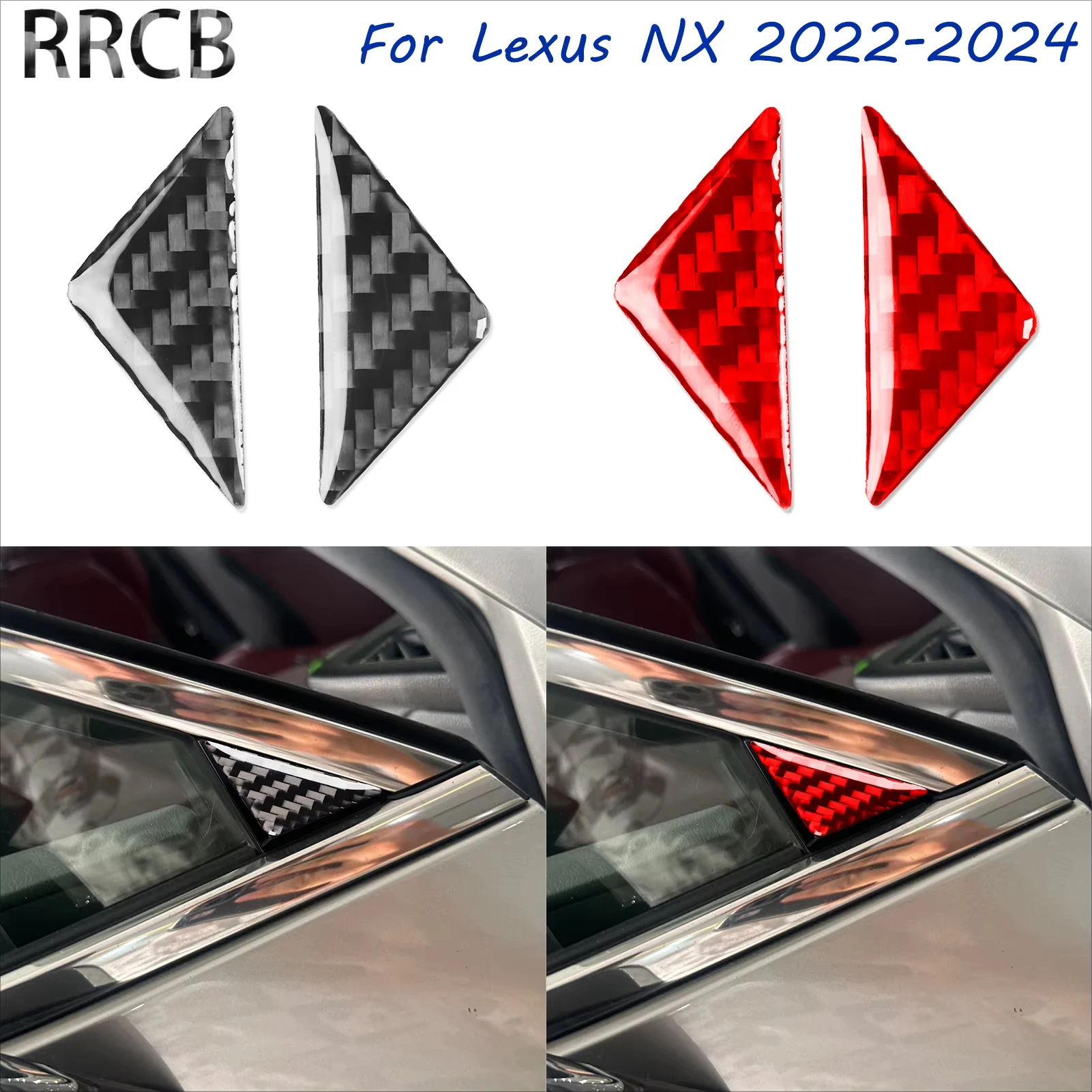 

For Lexus NX 250 350H 450H 2022-2024 Carbon Fiber A-pillar Window Triangle Car Interior Accessories Decorative Tuning Stickers