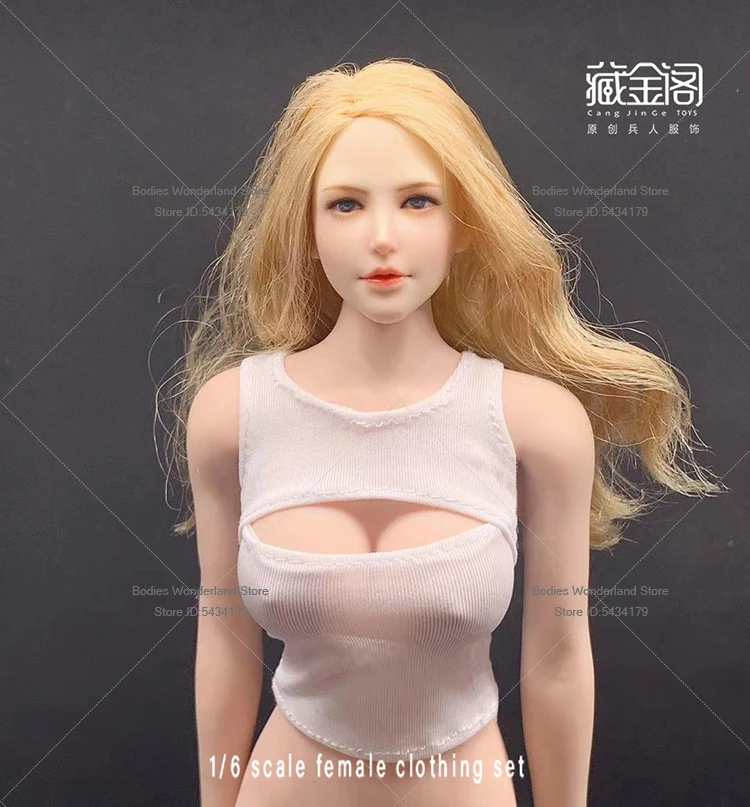 手作り 1/6 スケール女性兵士弾性オープン胸下着ベストモデル服 12 インチ PH UD LD アクションフィギュア人形