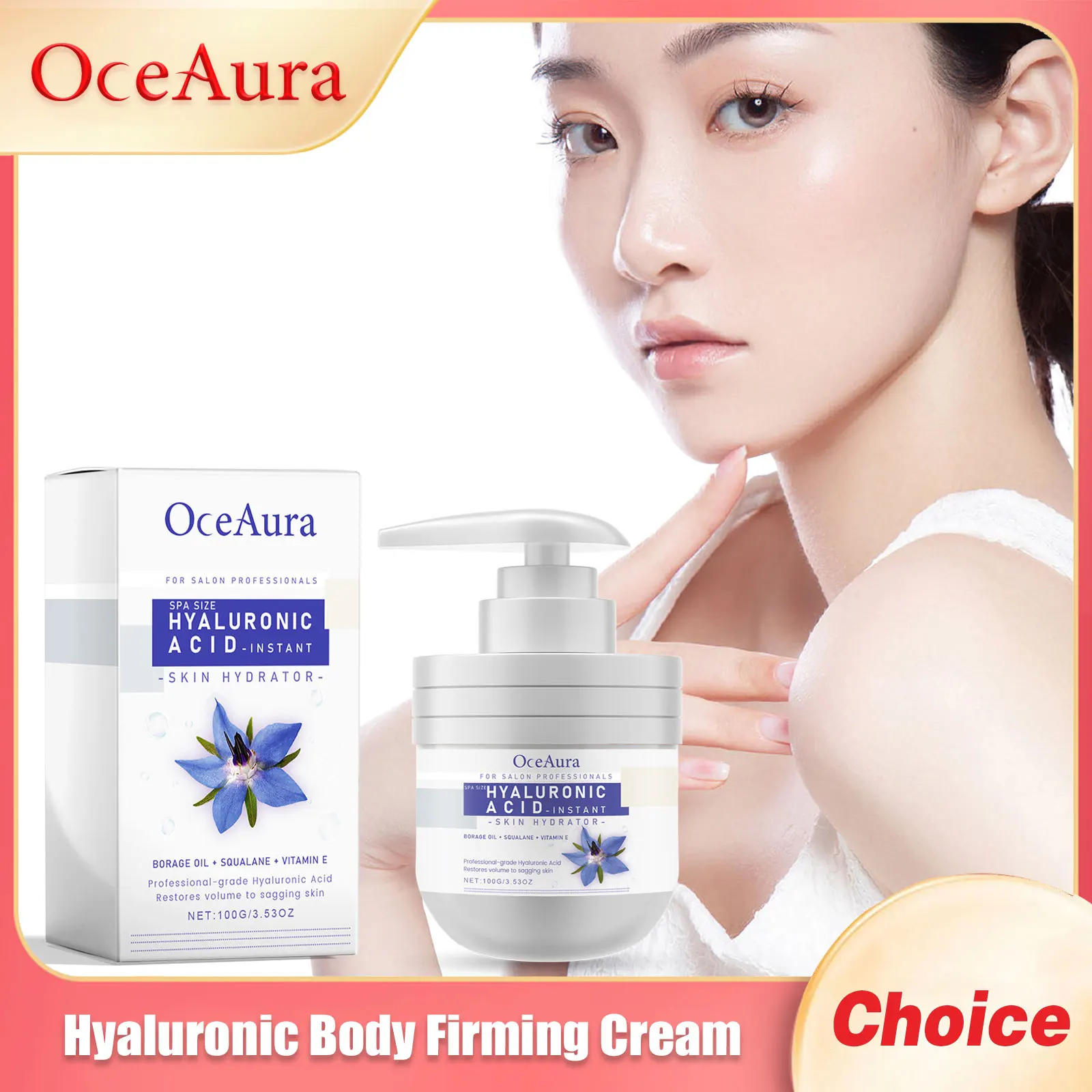 

Hyaluronic Acid Body Firming Cream Keep Lifting Increasing Lightening Good Smell for Glowing Skin Beauty Face Care Moisturizer