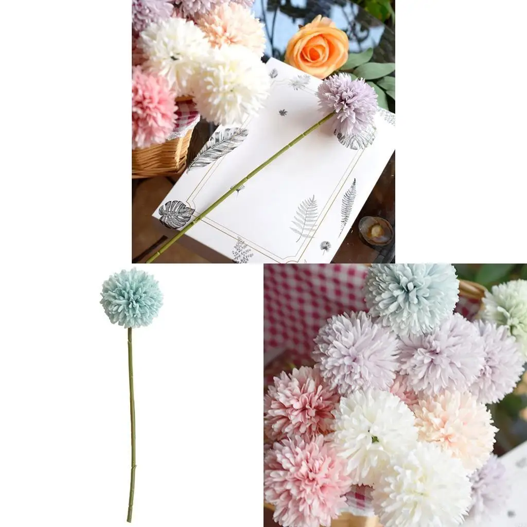 62KD Artificial Flower 29cm Simulation Fake Flowers Ball Silk Floral Ornament for Home Indoor Wedding Party Decoration