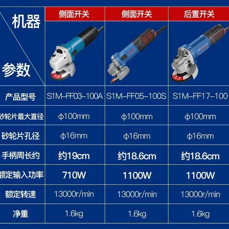 Dongcheng Angle Grinder S1M-FF-100A//03-100A/04-100B/09-100S/10-100 Angle Grinder