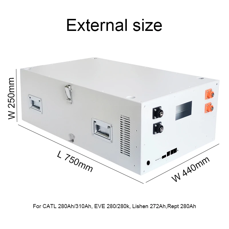 Battery storage box 230ah 280ah 304ah rack lifepo4 battery DIY box 48v 16s battery box stackable type