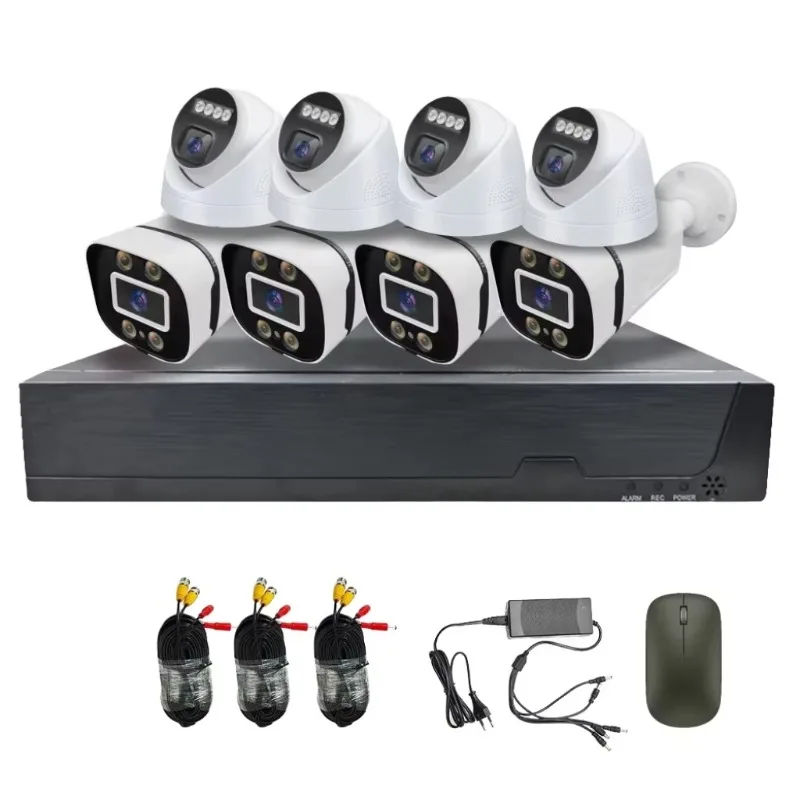 2MP 3MP 5MP 8Ch 5 in 1 DVR AHD BULLET and Dome Kit HD Wired Outdoor Night Vision Cctv Recording Full Security Camera System