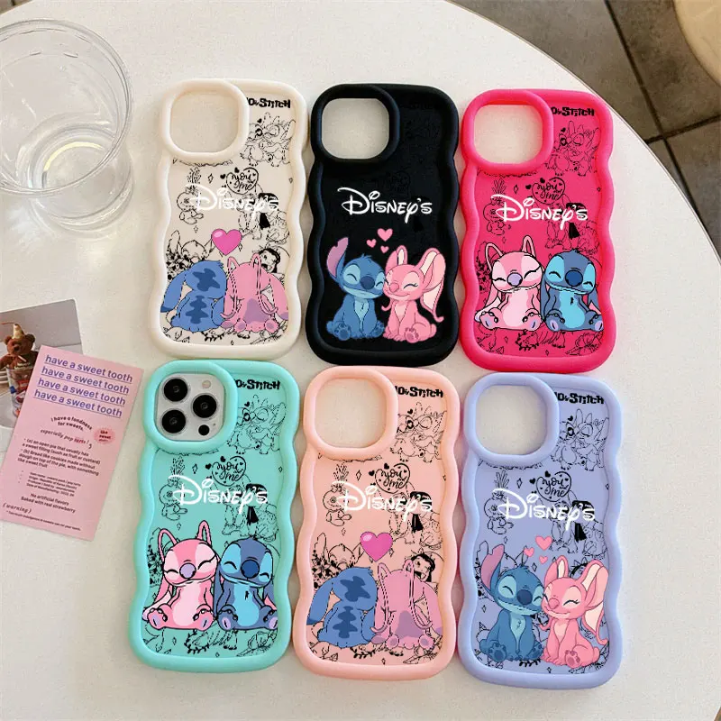 Anime Pink Stitchs Phone Case For Samsung F06 A17 A07 A26 A16 A06 A35 A55 A25 A05s A15 A54 A51 A34 A24 A14 A05 A13 4G 5G Cover