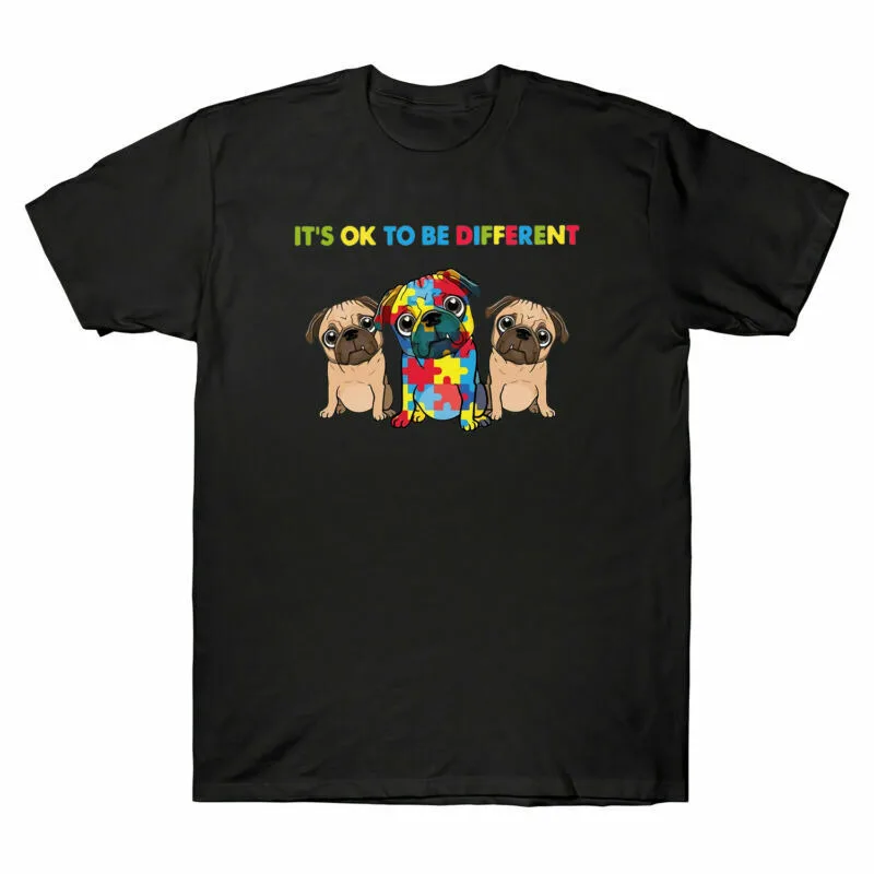 Pug Autism Awareness It¡¯s Ok To Be Different Funny Dog Men's T Shirt Funny Tee