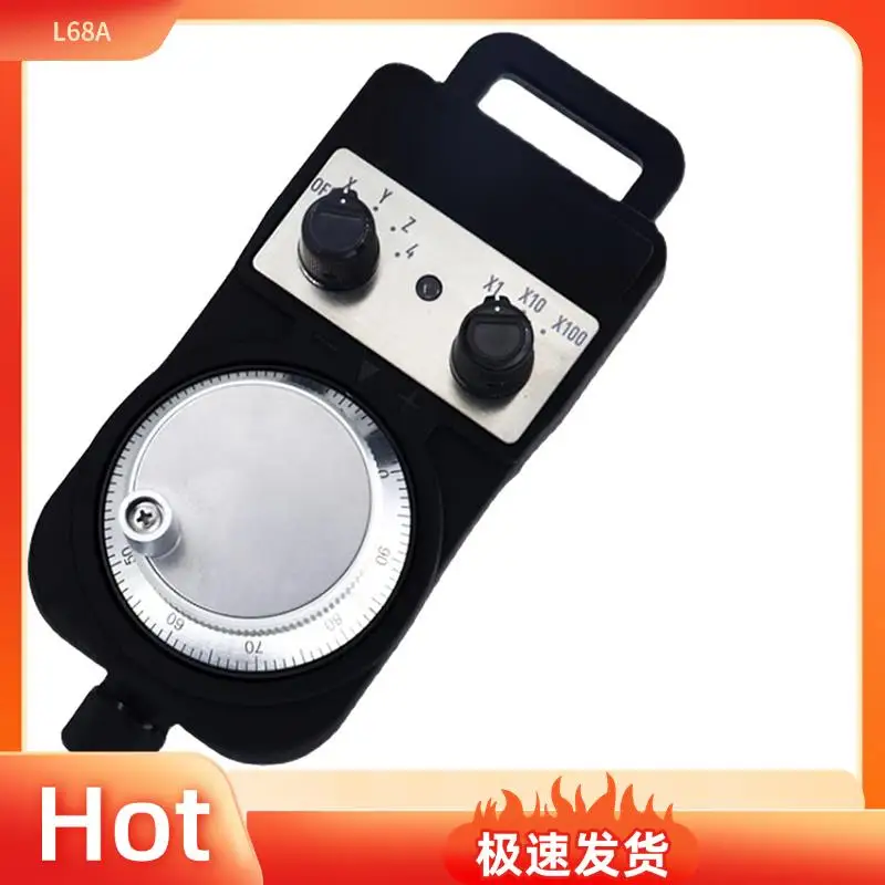 L68A 5V CNC Electronic Handwheel, 6 Terminal 100PPR Manual Pulse Generator Hand Wheel Rotary Knob Encoder With Handle