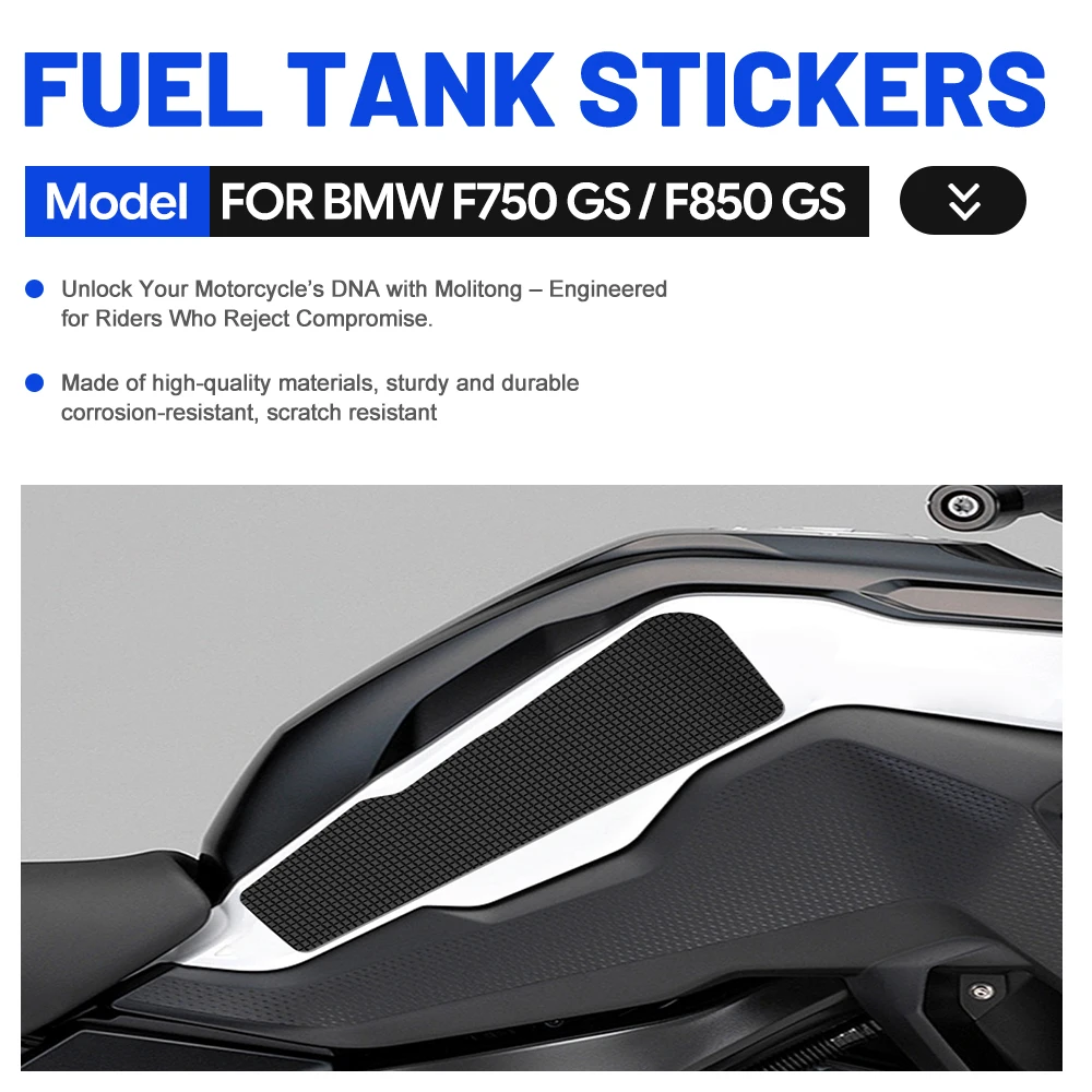 Motorcycle protection pad tank grip fuel tank pad sticker knee traction side Non-slip decals For BMW F750 GS 2019-2024