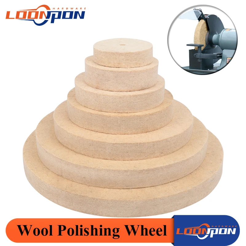 

Loonpon 75-300mm Wool Polishing Wheel Angle Grinder Wheel Buffing Pads Felt Polishing Disc For Metal Glass Marble Ceramics