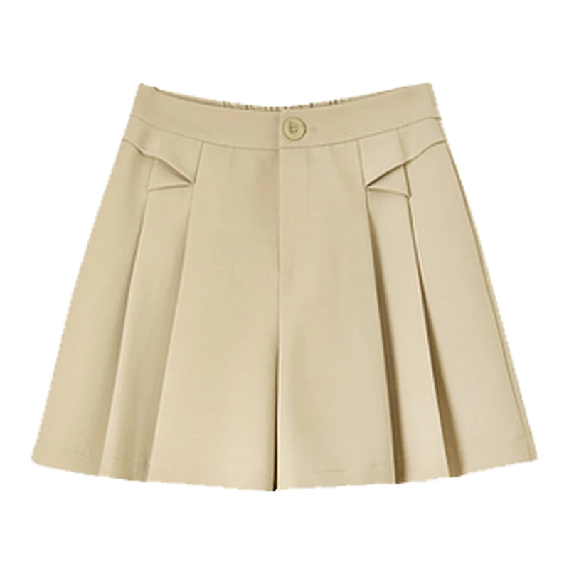 SENTUBILA Women's Khaki Mini Skirts Shorts 2025 Summer High Waist Commuting Comfortable Women's Casual A-Line Shorts 152K87919