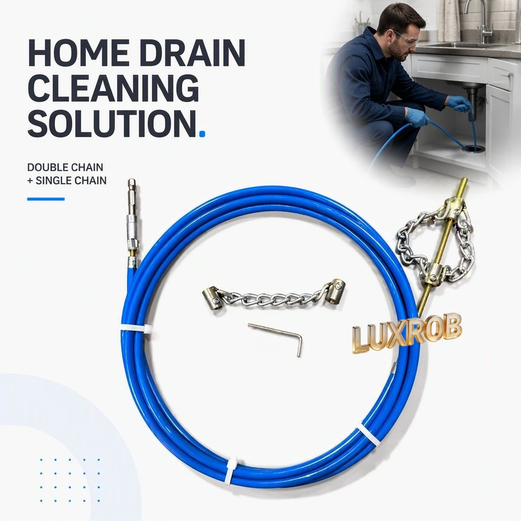 Pipe Dredger Flexible Drain Snake Welded Chain Head For Electric Drill Sewer Sink Pipe Clog Remover Plumbing Cleaning Tool