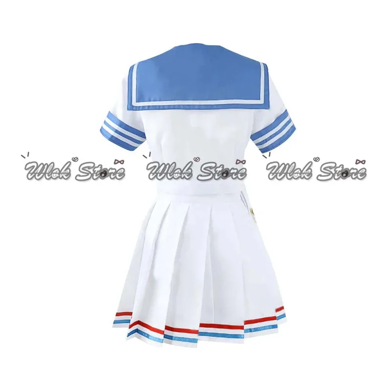 20151123 Anime Game Blue Archive Urawa Cosplay Costume Sailor Suits Hanako Halo Wig Bowknot Headwear Halloween Party Outf