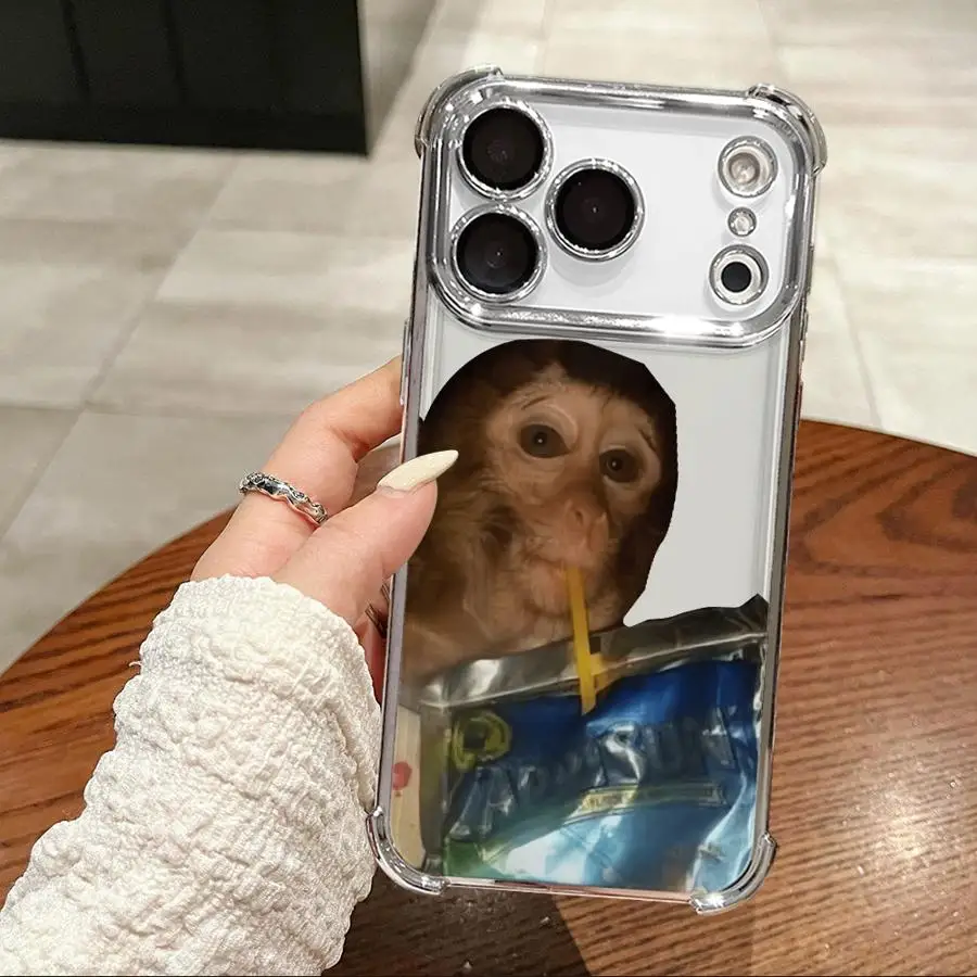 Funda para Teléfono con Diseño de Mono Bebiendo, para Apple iPhone 17 Pro Max, 12 Plus, Air, 16, 17, 13, 11, XS, XR, 15, 14