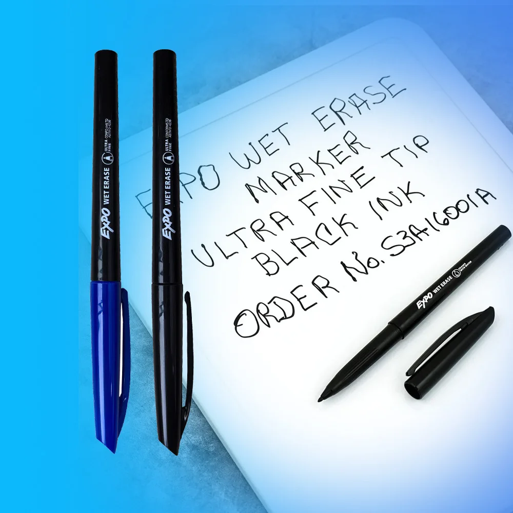 EXPO Wet Erase Markers Pen Semi-Permanent Overhead Transparency Markers Ultra Fine Tip Wet Erase Pen