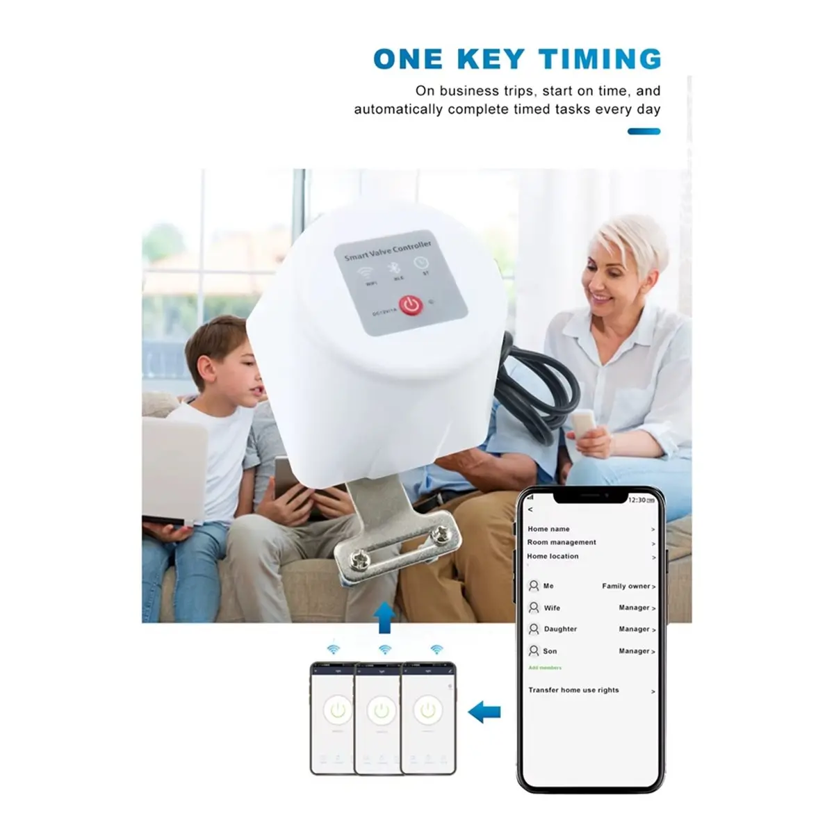 fitfit Tuya WiFi Smart Valve Controller with Timer for Garden Home Gas Supply Water Supply APP Control Voice Control EU Plug