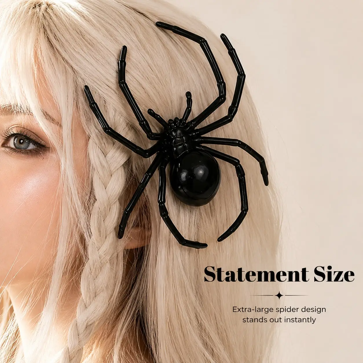 Halloween Spider Hair Clip Set, Halloween Black Spider Pins Hair Accessories, Hair Accessories For Women, Halloween DIY Decoration