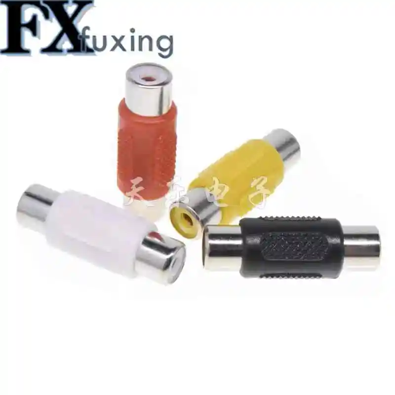10pcs RCA Joiner Couplers AV Female to Female F/F Audio Adapter Connector Black Red Yellow White Lotus Direct Docking Plug Hot