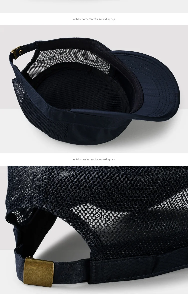 Atmungsaktive Mesh-Kappen für Männer und Frauen, Kadettenmütze, Flacher Schirm für Große Köpfe Schnell Trocknende Mütze Übergröße 56-59cm, 60-65cm – Detail 15