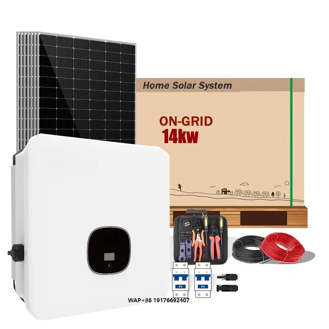 Renewable Energy 14KW  Grid Tied  Complete Kits 110V 220V Split Phase Solar Panel Energy System with WIFI