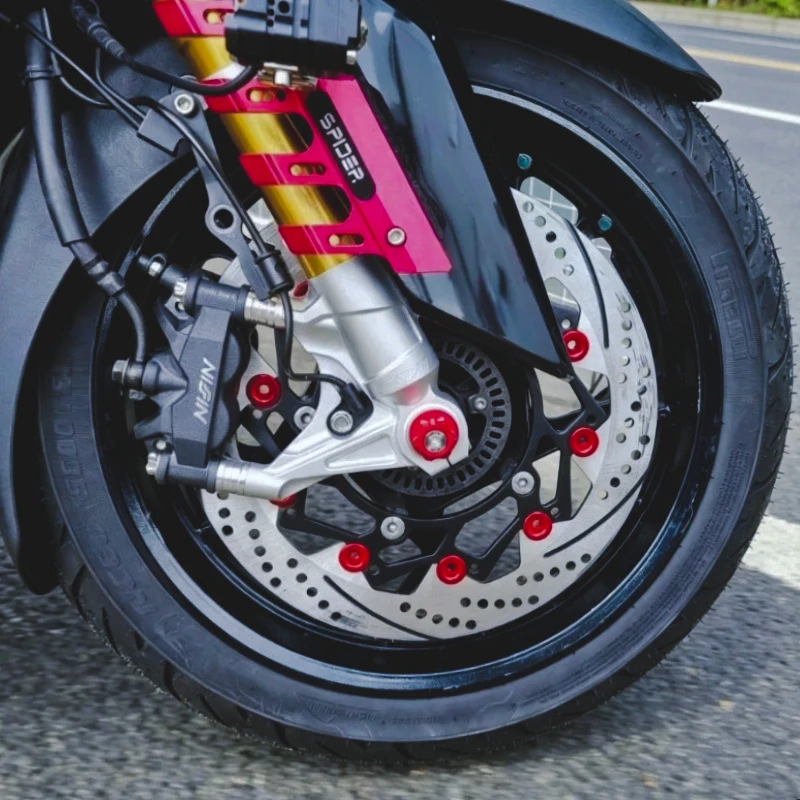 Modified 300MM Floating Brake Disc with Radial Caliper Adapter Bracket for Yamaha XMAX 300 Front Wheel