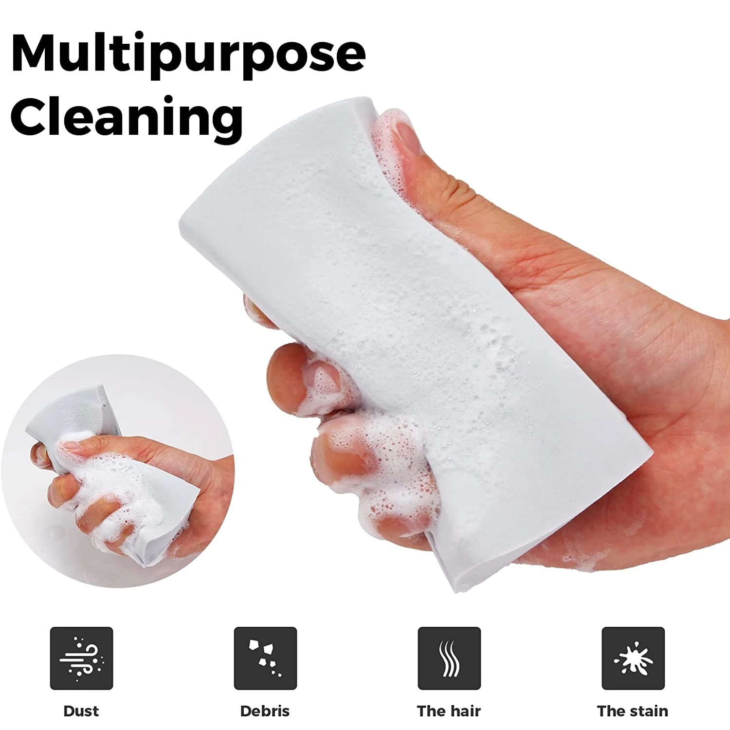 2-10PCS Erős absorbent PVA takarító Ingyenélő multi-functional Ingyenélő ecsettel háztartási konyhai takarító Anyagellátás autó takarító Munkaeszköz