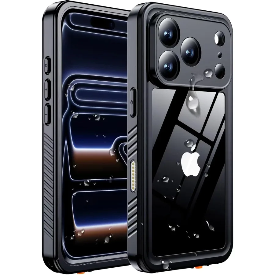 

Чехол для iPhone 17 Pro, водонепроницаемый подводный чехол IPX8, противоударный, в стиле милитари, с защитой от падения, чистый звук