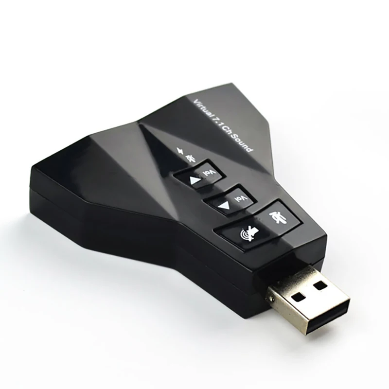 USB Virtual 7.1 Independent Sound Card Airplane Shaped Sound Card Computer Driver Free External Desktop Laptop