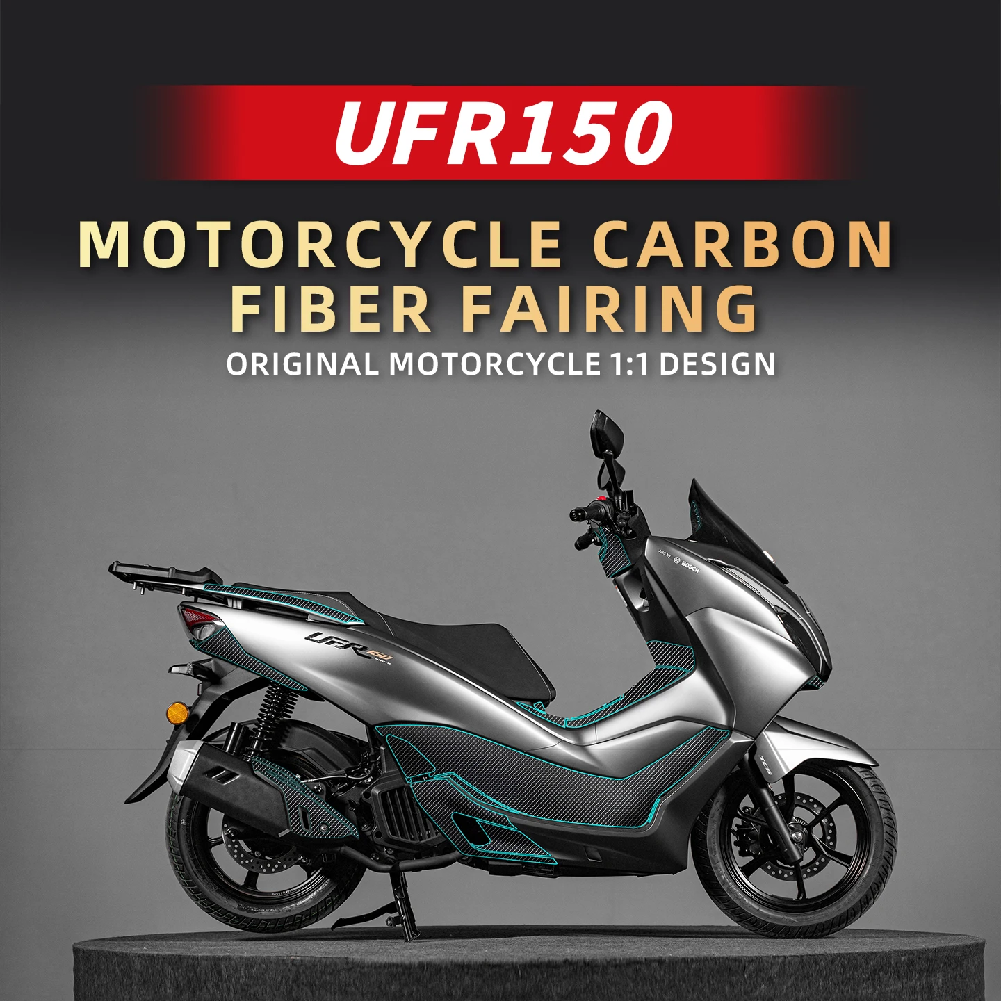 

Used For HAOJUE UFR150 2025 Carbon Fiber Protective Stickers Fairing Kits Motorcycle Plastic Decorative Accessories Refit