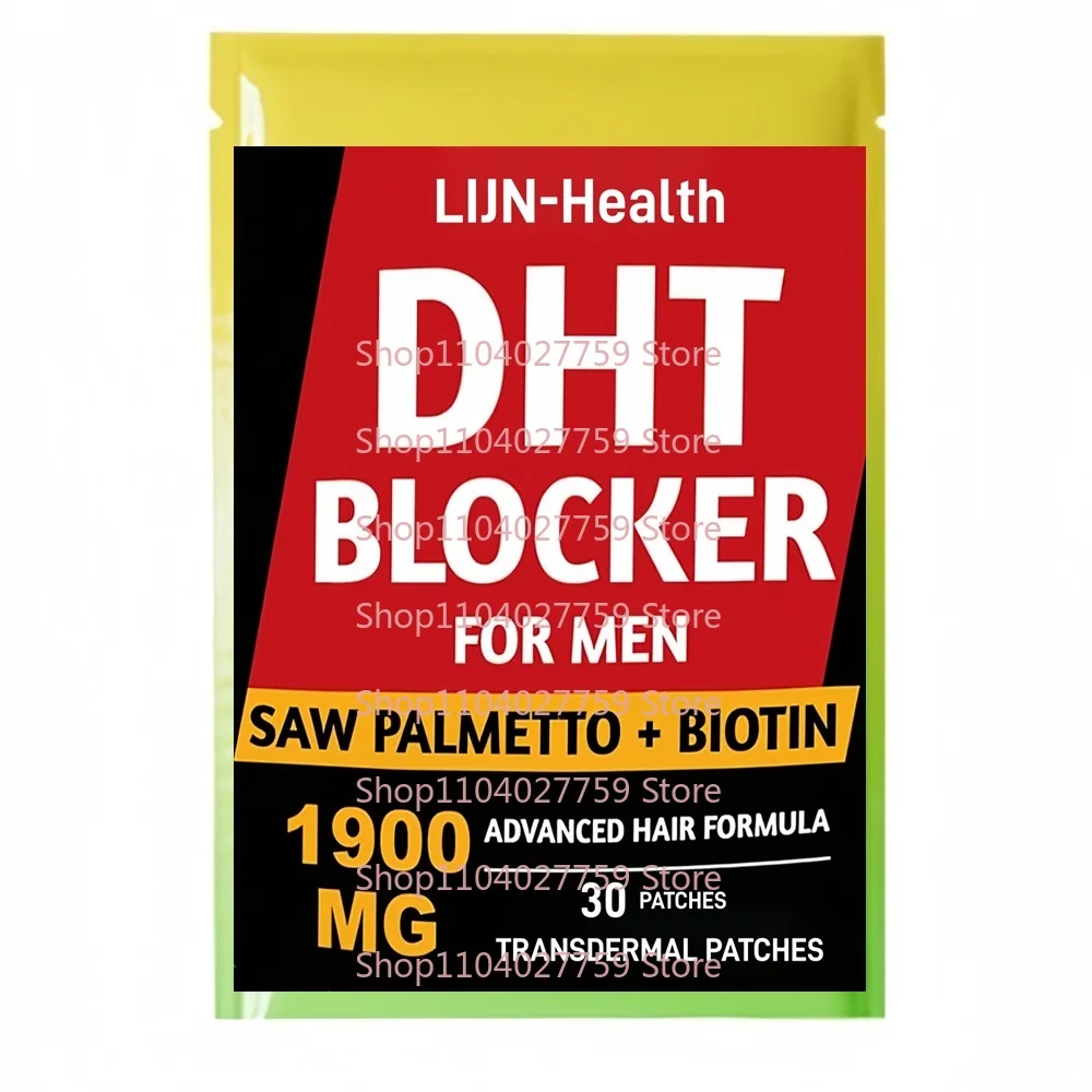 

30 трансдермальных пластырей-блокаторов DHT для мужчин | Витамины для роста волос Extra Strength с экстрактом пальмы сабаль и биотином