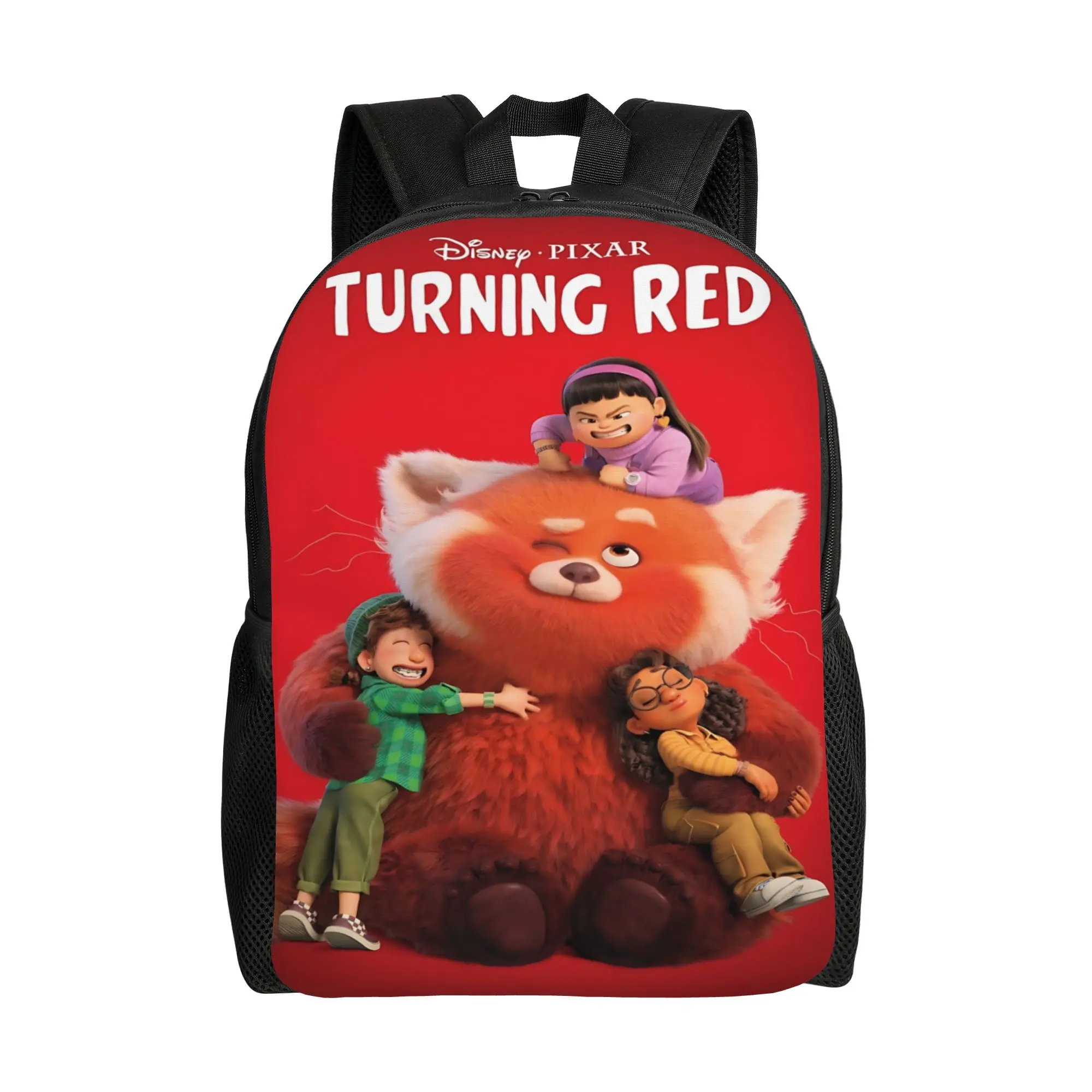 

1PC Backpack Happy 2026 Red Panda Daypack Turning Red Dual-Use For Work Office Retro Washable Rucksack