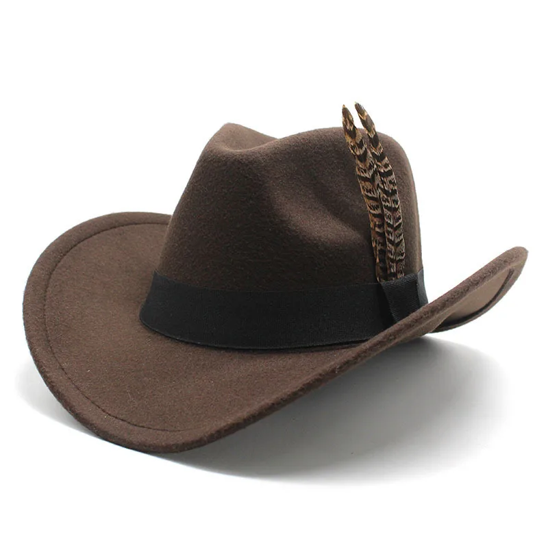 New Cowboy Hat Fashion and Unique Unisex Solid Jazz Hat with Cow shaped Decoration Western Cowboy Hat Sorero hombre