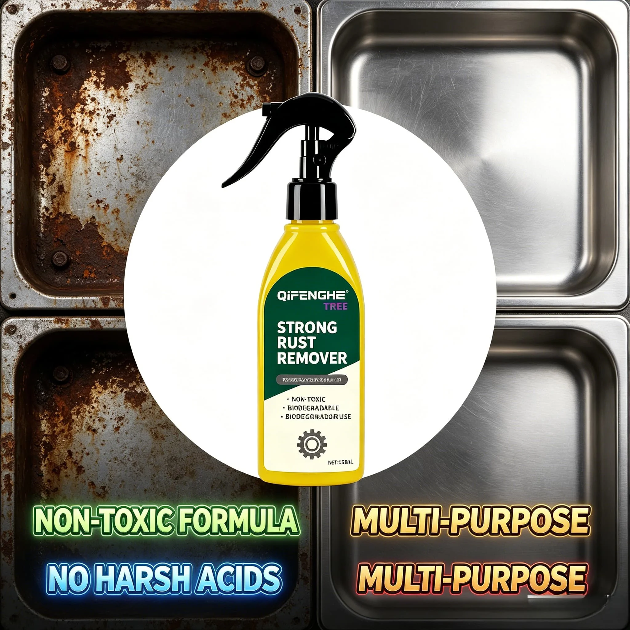QiFENGHE® 150ML Powerful Rust Remover Spray Restore Brightness Remove Dirt Grime Does Not Hurt Material Metal Surface Cleaner