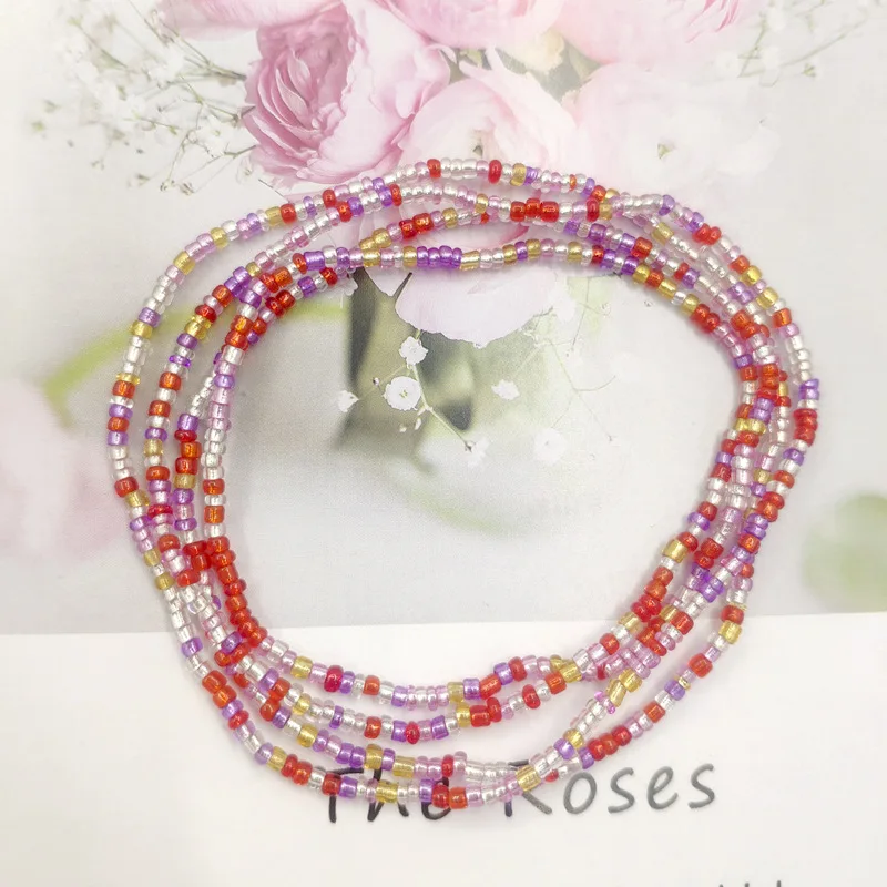 Colorful Sexy Waist Beads Chain for Women African Belly Beads Girls Body Chain Bohemian Beach Jewelry Bikini Accessories Elastic