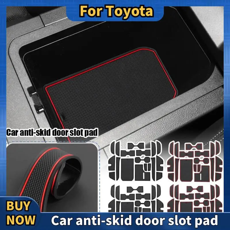 ForToyota PRADO LC250 Door Slot Pad Mat Rubber Mat Interior Cup Cushion Groove Mat Interior Anti Slip Car Styling