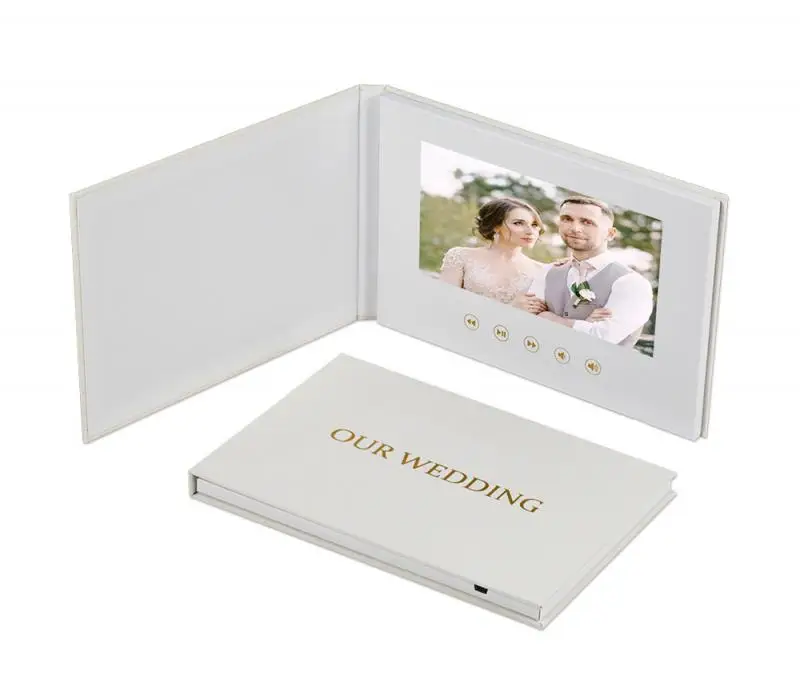 7 Inchs Wedding Video Book Card 4Gb Lcd Invitation Gift Music Greeting Card Upload Videos Birthday Photos Invite Digital Frame