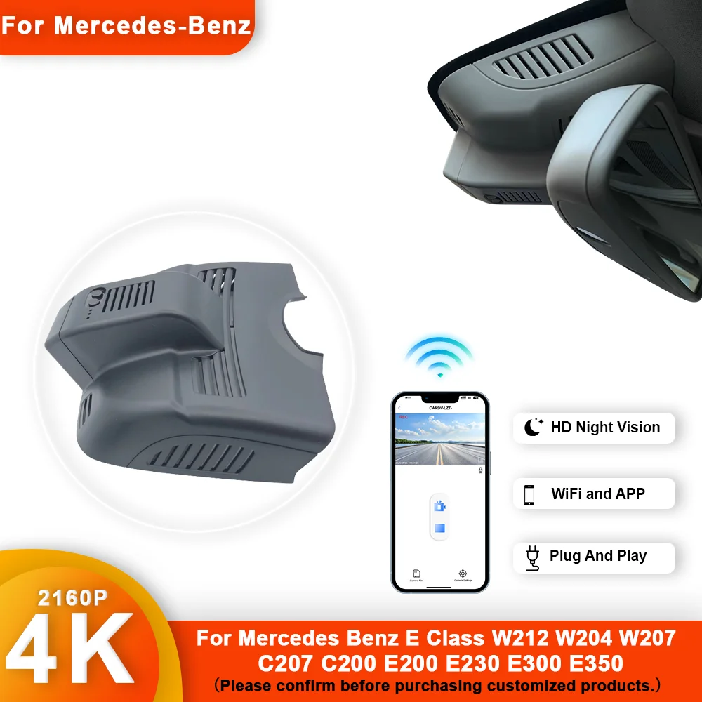 

4K 2160P Plug and play Car Video Recorder Dash Cam Camera For Mercedes Benz E Class W212 W204 W207 C207 C200 E200 E230 E300 E350