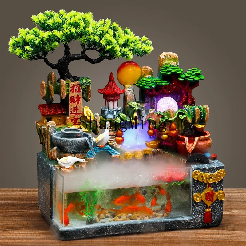 

ZYY flowing water fish tank lucky rockery fountain ornament circulating water ornament