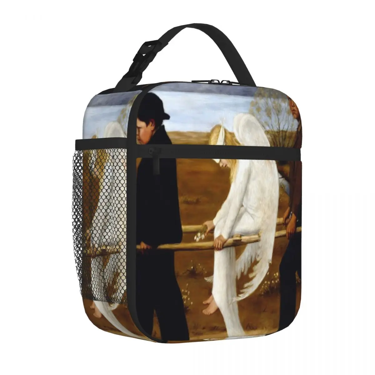 Hot Sale Wounded Angel - Hugo Simberg Stitched Detail Travel Lunch Bag Long Drive Meal Bag