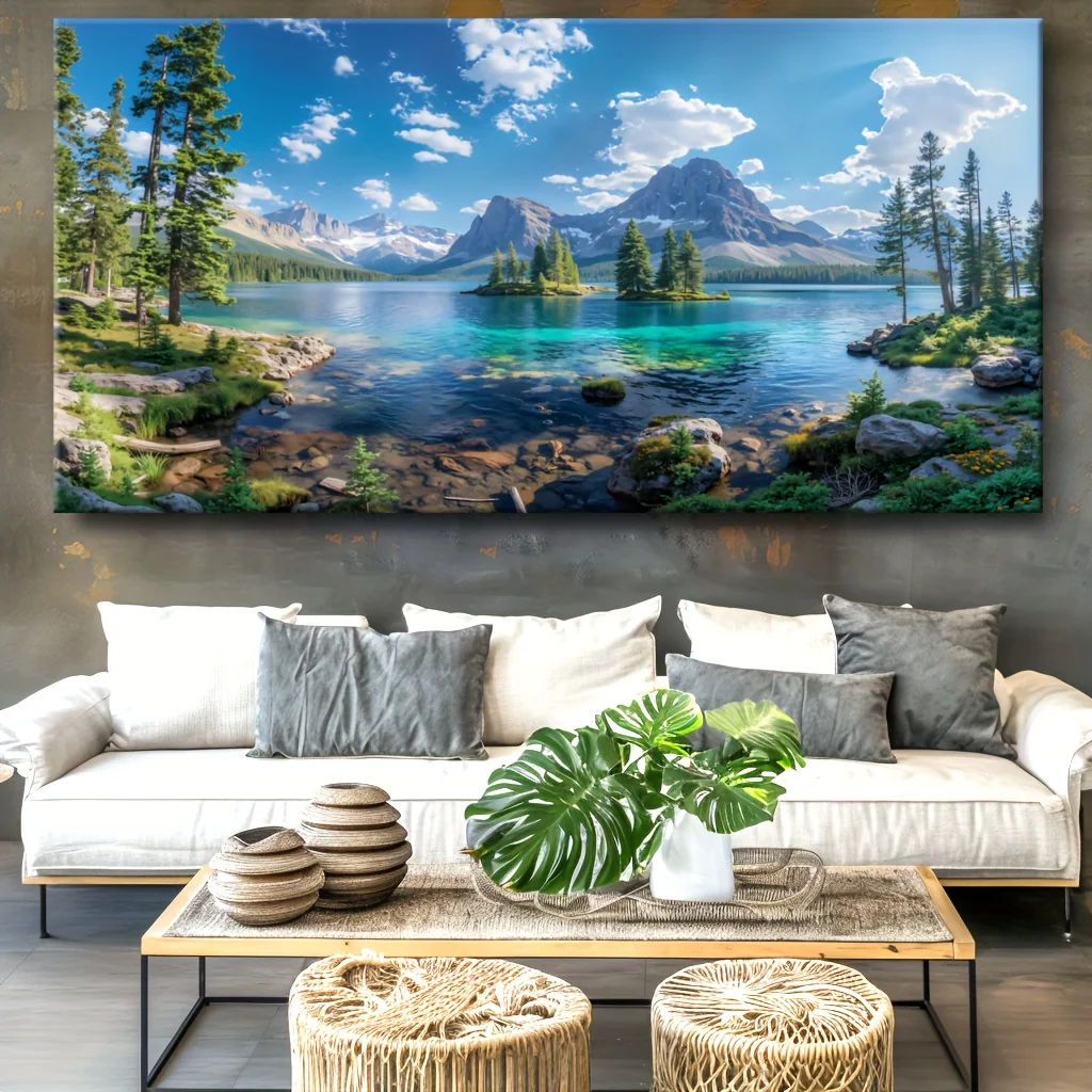 Printed posters, landscape canvas wall art paintings, suitable for living room, bedroom, hallway, and kitchen wall decoration, f