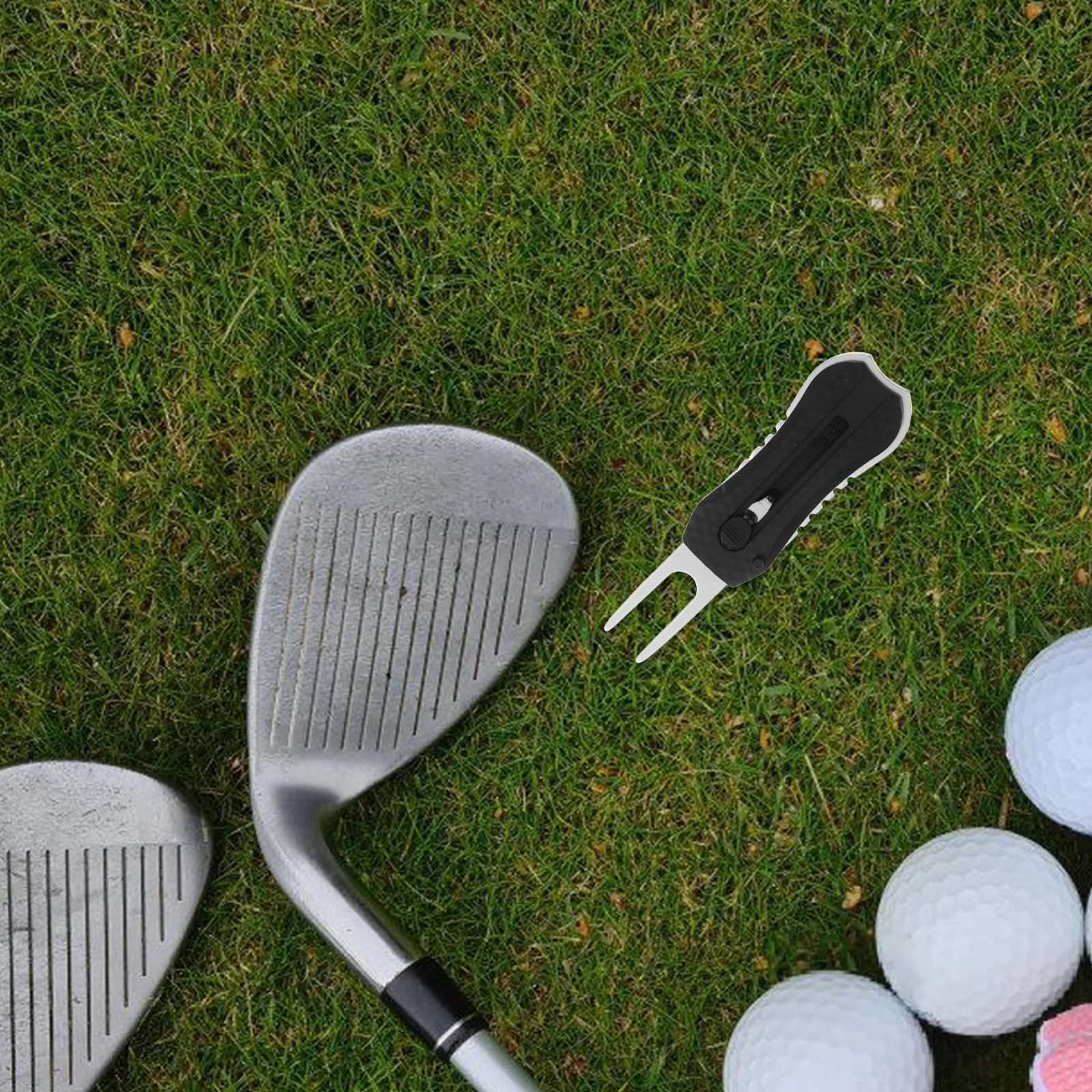 

Stainless Steel Foldable Golf Divot Tool Ergonomic Grip Multifunctional Pitch Mark Fixer Portable Green Fork Golf Divot Tool